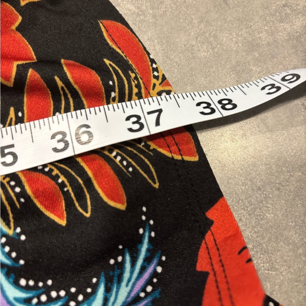 WRANGLER RETRO DRESS SHIFT SIZE MEDIUM 
70s FLAIR SLEEVE ORANGE BLACK W/FLOWERS - Picture 9 of 11